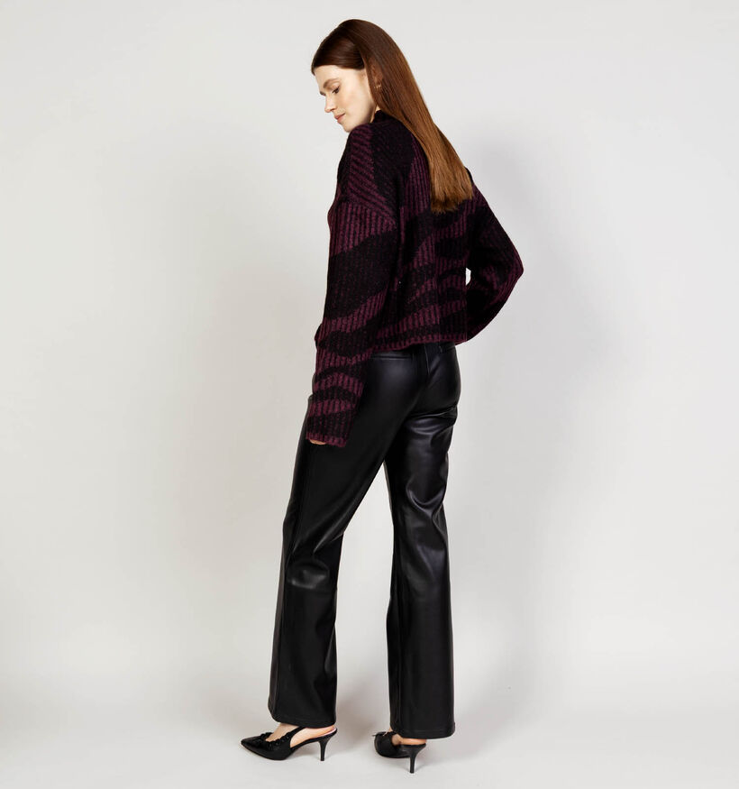 Vero Moda Scorpio Pull en Bordeaux/Noir pour femmes (366116)