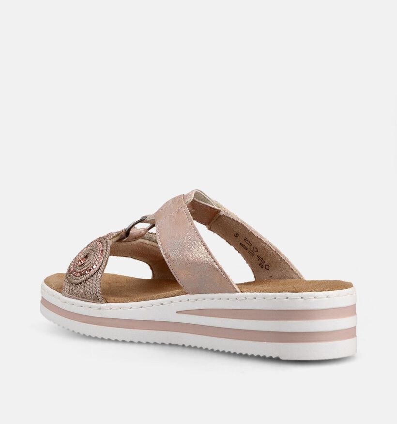 Rieker Rose gold Slippers met sleehak voor dames (370385)