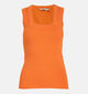Desires Aneli Rib Square Neck Oranje Top voor dames (370634)