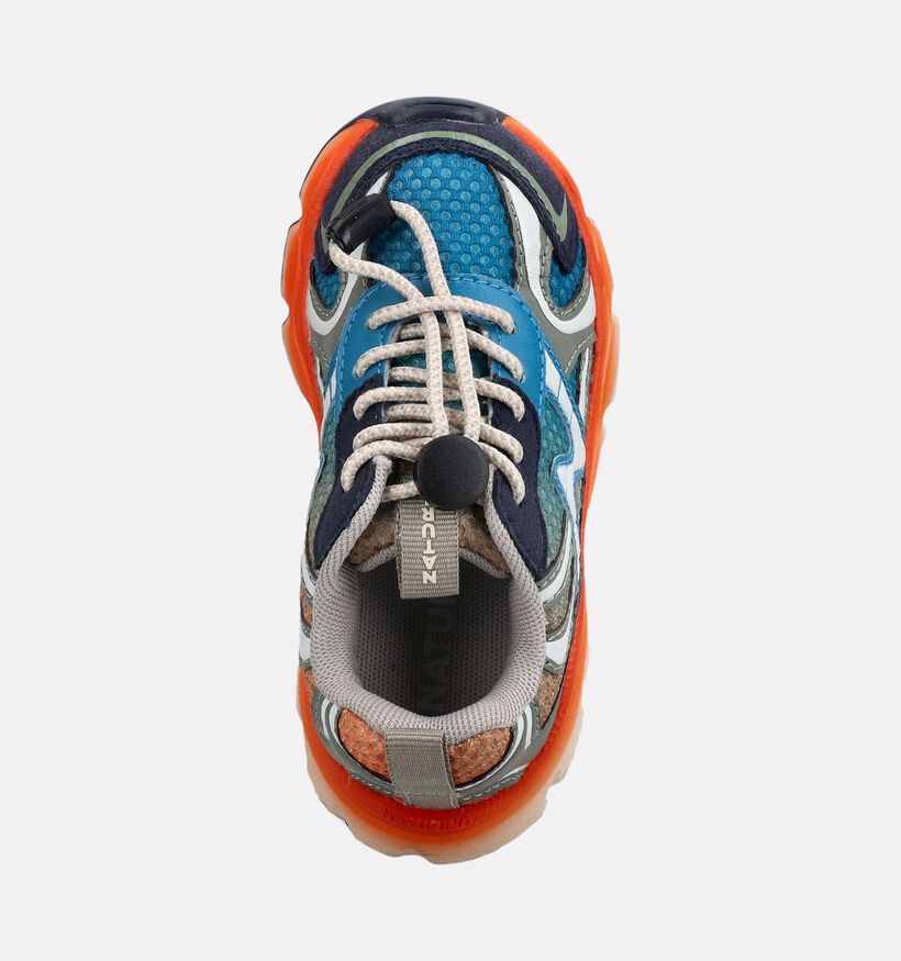 Naturino Wave Baskets basses en Bleu/Multi pour gar&ccedil;ons (380172) - pour semelles orthop&eacute;diques