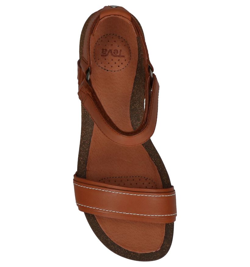 Teva Ysidro Stitch Wedge Cognac Sandalen, , pdp