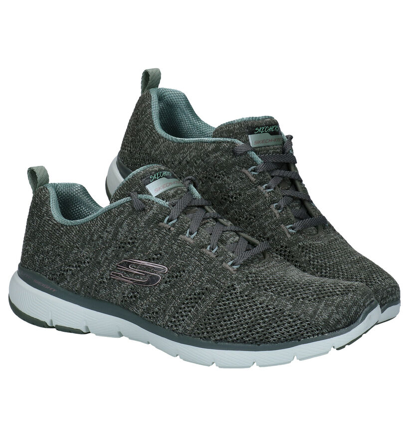 Skechers Flex Appeal Baskets en Noir en textile (293949)