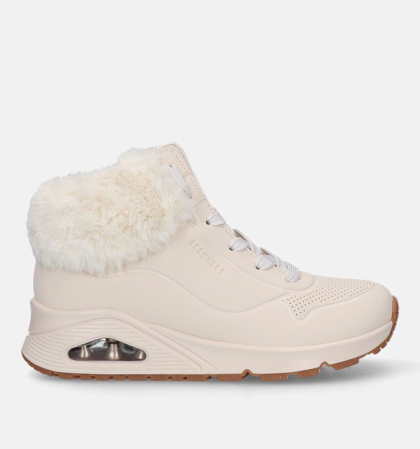 Skechers Uno Ecru Hoge Sneakers voor meisjes (327978)