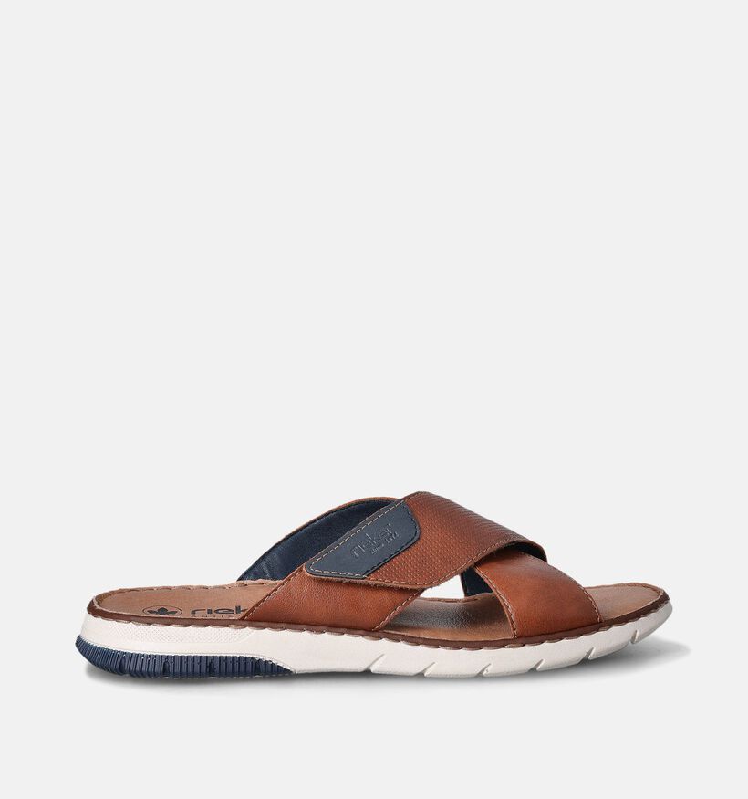 Rieker Nu-pieds casual en Camel pour hommes (354824)