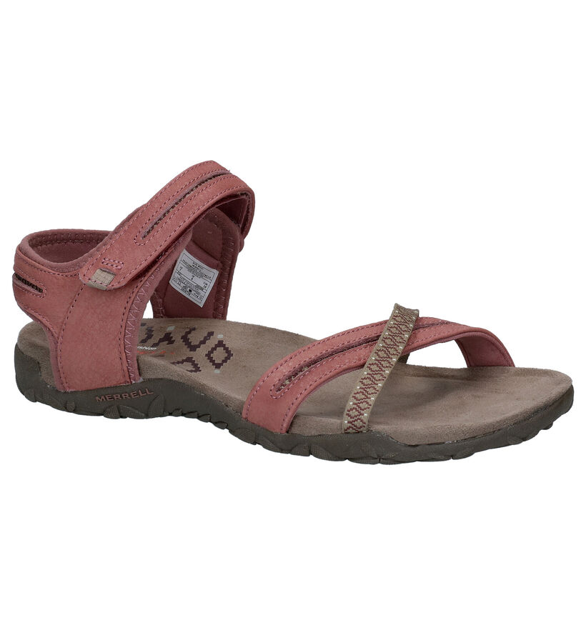 Merrell Terran Cross II Kaki Sandalen in leer (290278)