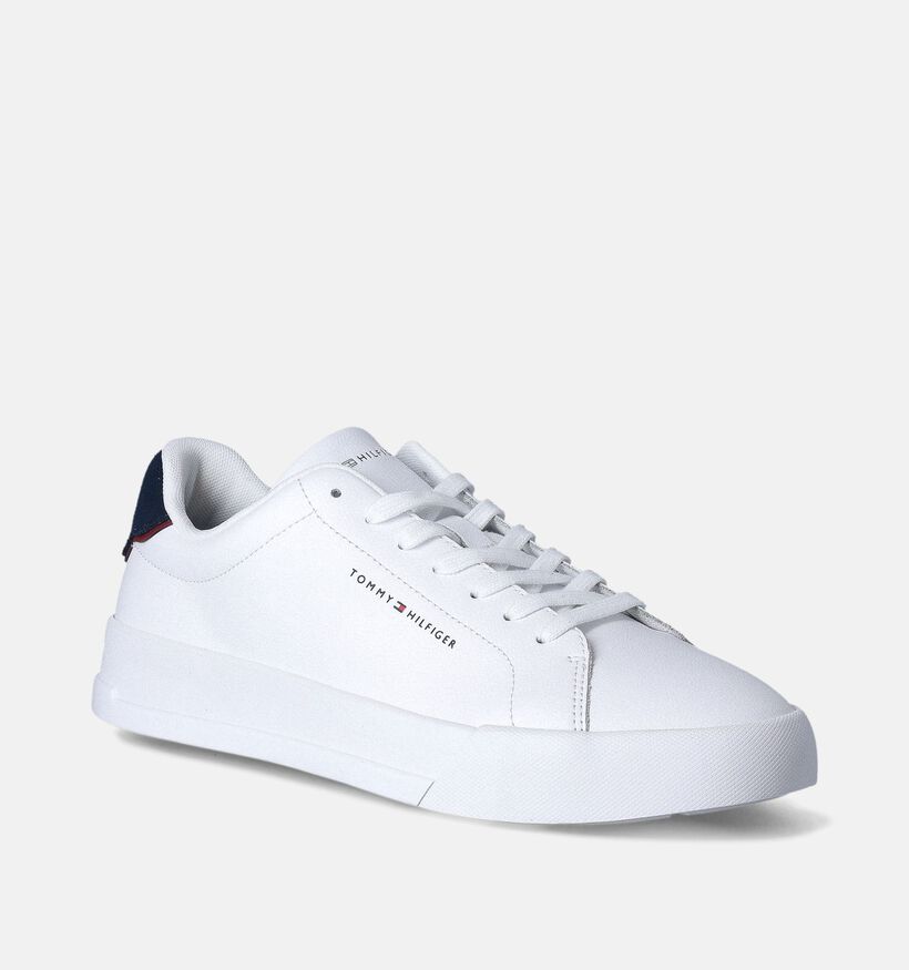 Tommy Hilfiger Court Leather Baskets en Blanc pour hommes (358659) - pour semelles orthopédiques