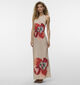Vero Moda Reba Hibisca Robe mi-longue en Beige pour femmes (374960)