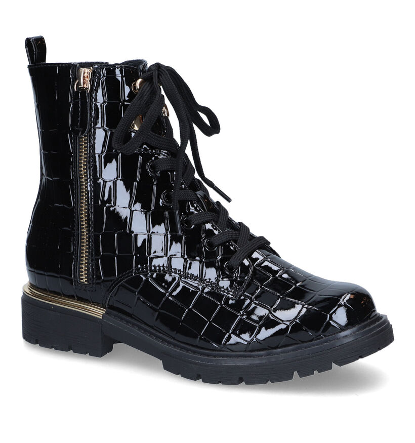 Jana Boots à lacets en Noir en simili cuir (315169)