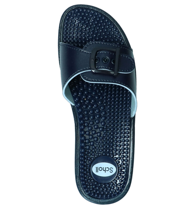 Scholl New Massage Blauwe Slippers in imitatieleer (261235)