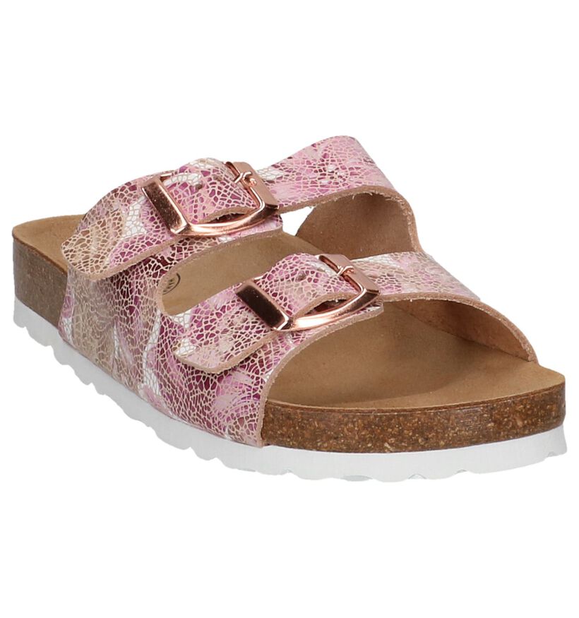 Hampton Bays Roze Slippers in leer (209309)