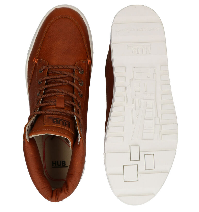 Hub Glasgow Cognac Hoge Schoenen in leer (295999)