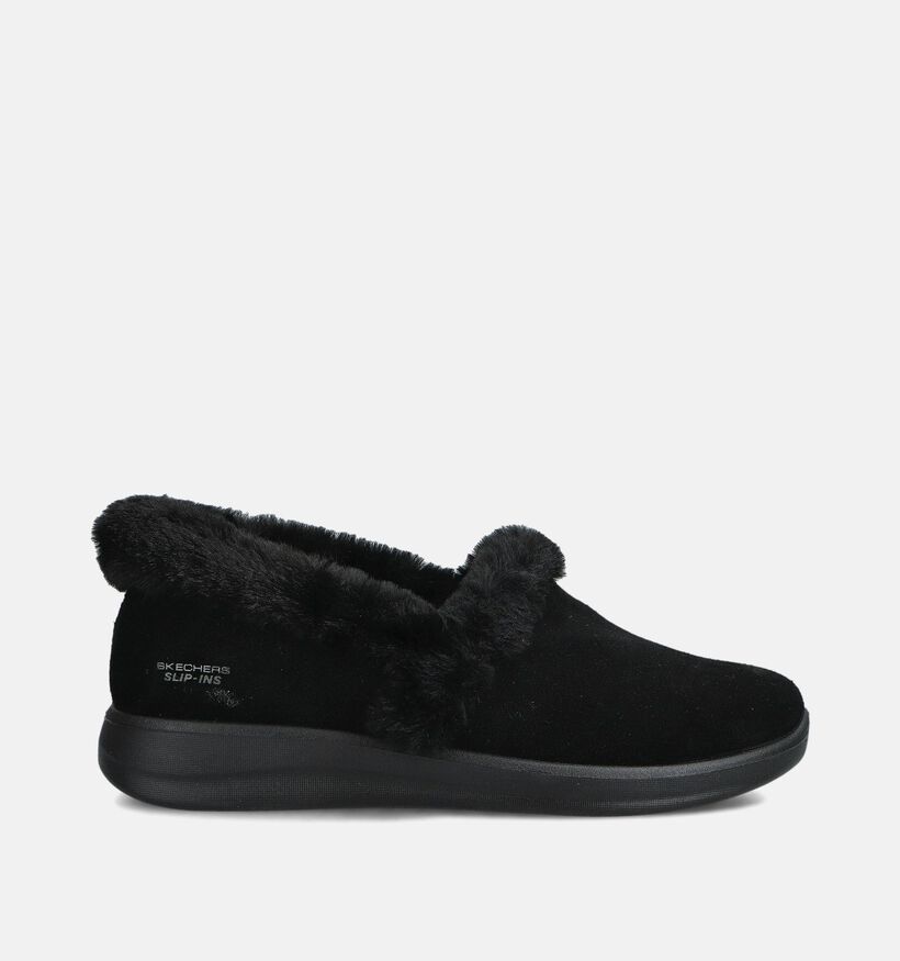 Skechers Cozy Escape Snowy Bliss Zwarte Pantoffels voor dames (377969)