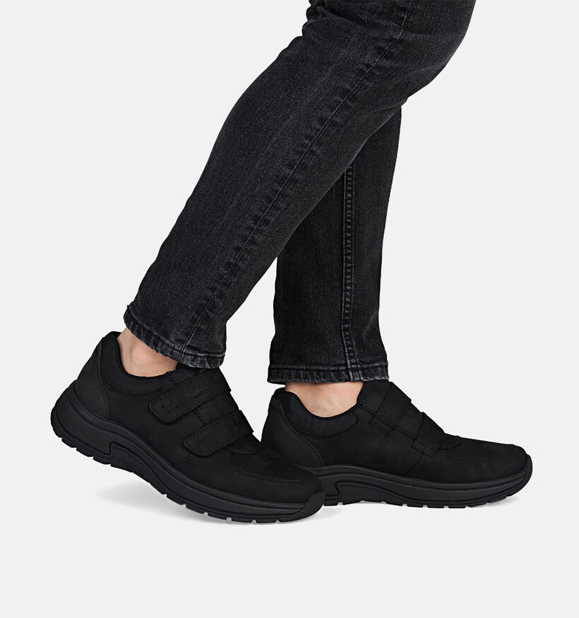 Rieker Zwarte Velcroschoenen Comfort voor heren (360445) - geschikt voor steunzolen