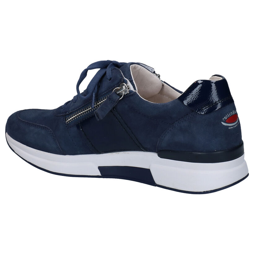 Gabor Rollingsoft Blauwe Veterschoenen in nubuck (287758)