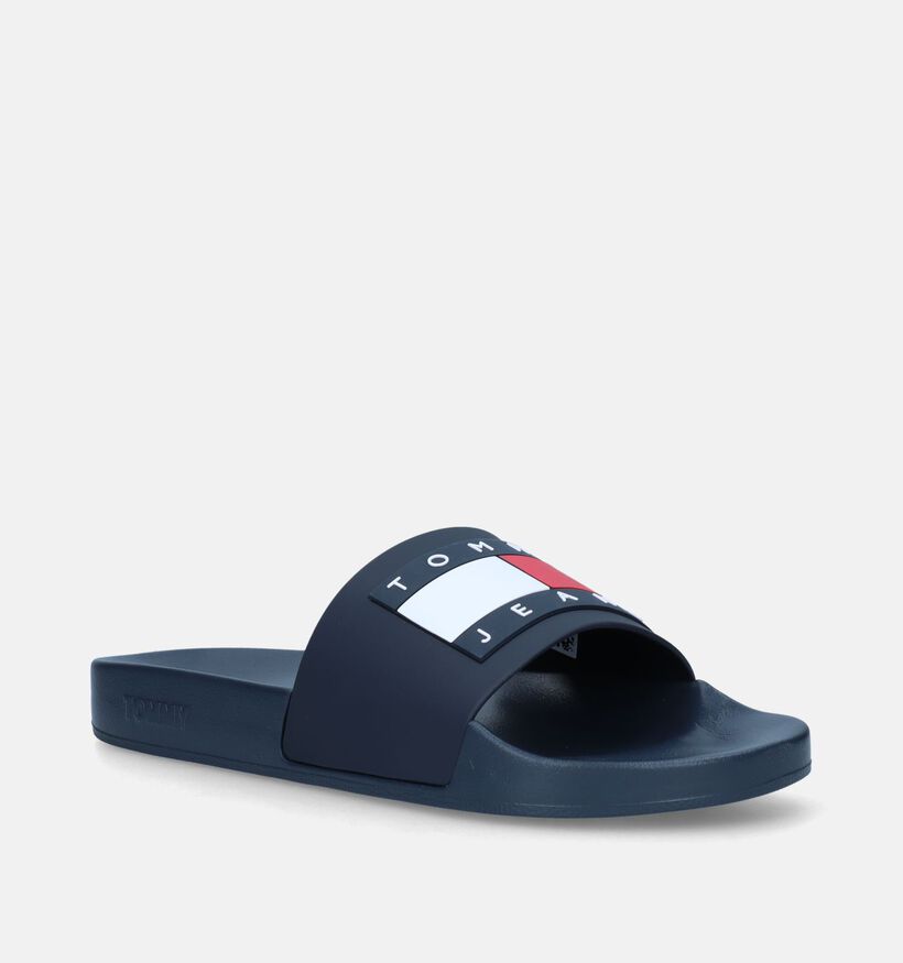 TH Tommy Jeans Pool Slide Claquettes de picine en Bleu pour hommes (336717)