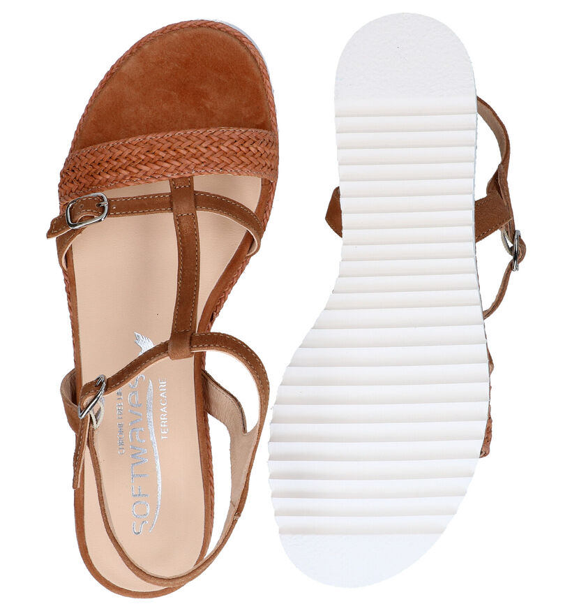 Softwaves Beige Sandalen in leer (289946)