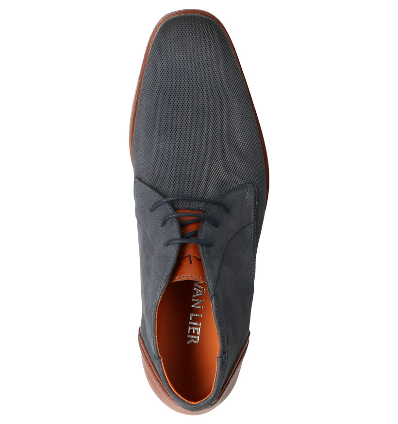 Van Lier Blauwe Hoge Schoenen in nubuck (277026)