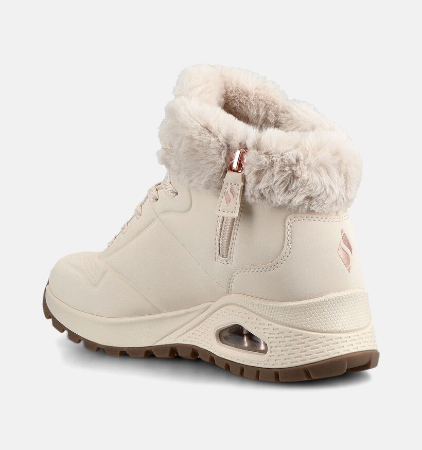 Skechers Uno Rugged Beige Boots met Veters en Rits voor dames (378081) - geschikt voor steunzolen