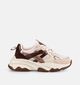 Posh by Poelman Donkerbeige Sneakers voor dames (378611) - geschikt voor steunzolen