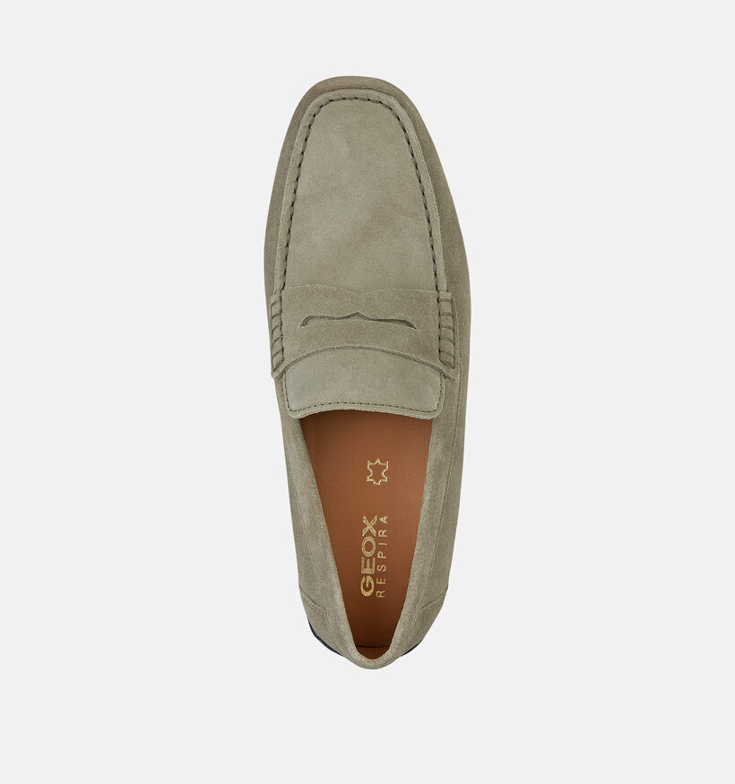 Geox Kosmopolis Grip Mocassins en Vert Khaki pour hommes (353832)