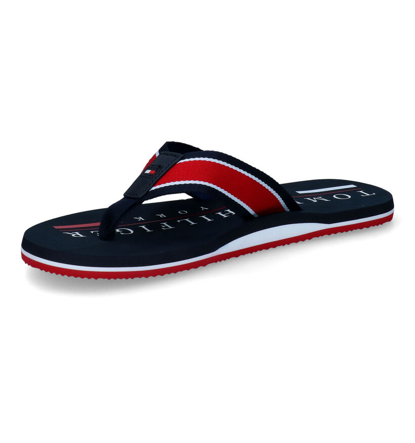 TH Hilfiger Maritime Blauwe Teenslippers in stof (304040)