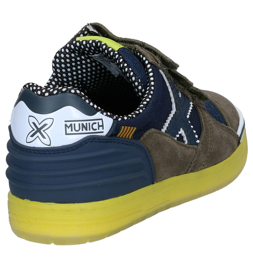 Munich Baskets basses en Vert kaki en cuir (289356)