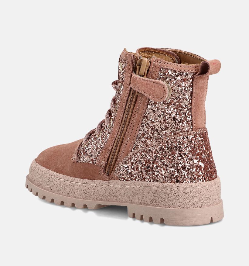 STONES and BONES Blesa Roze Glitter Veterboots voor meisjes (361969) - geschikt voor steunzolen