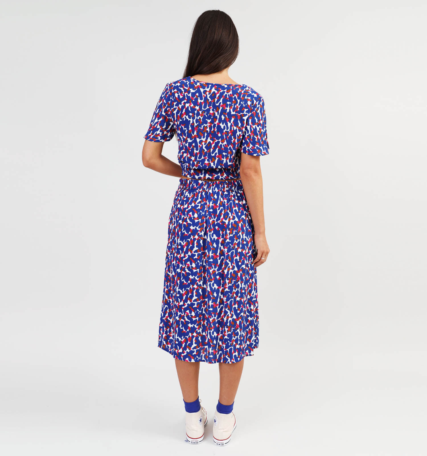 Blauwe midi rok deals