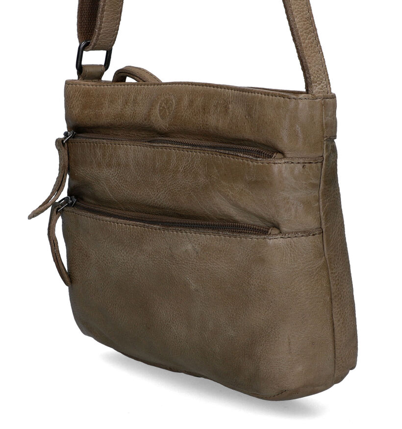 Hide & Stitches Taupe Crossbody Tas voor dames (325859)