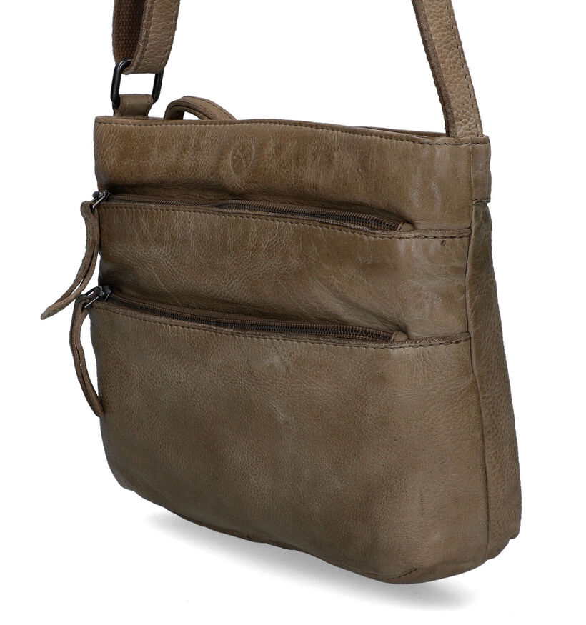 Hide & Stitches Taupe Crossbody Tas voor dames (333152)