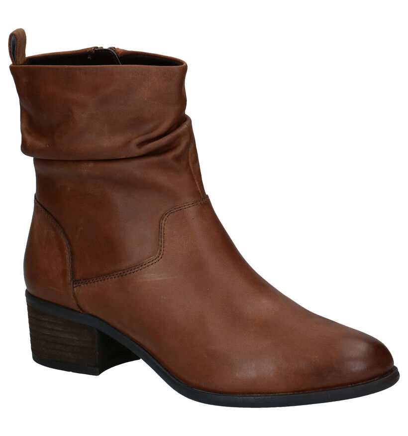 Steven NY Bottines à talons en Cognac en cuir (280206)
