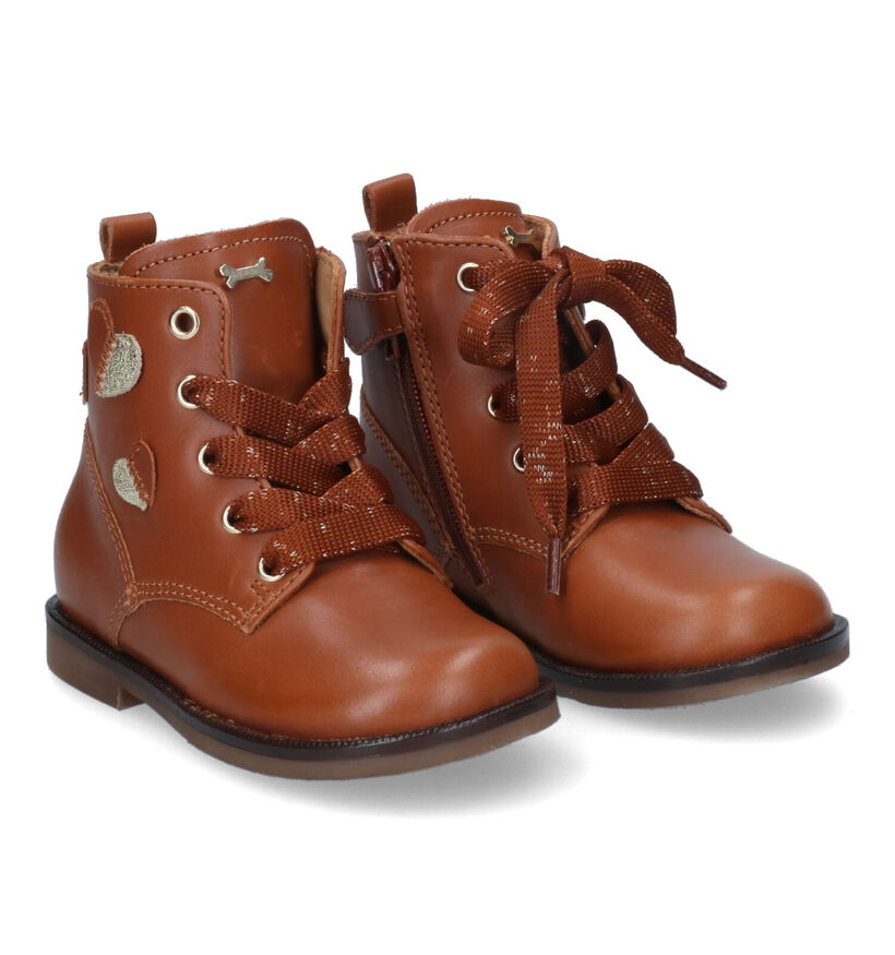 STONES and BONES Fera Bottines en Cognac pour filles (313898) - pour semelles orthopédiques