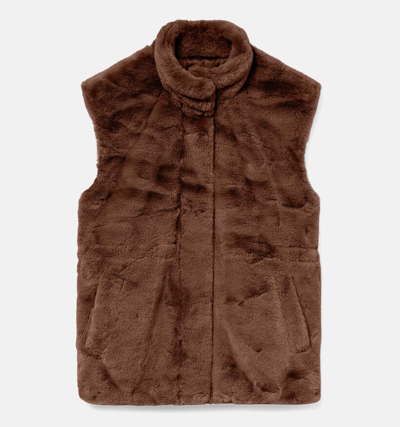 Vero Moda Sonja Poppy Faux Fur Bruine Vest voor dames (361231)