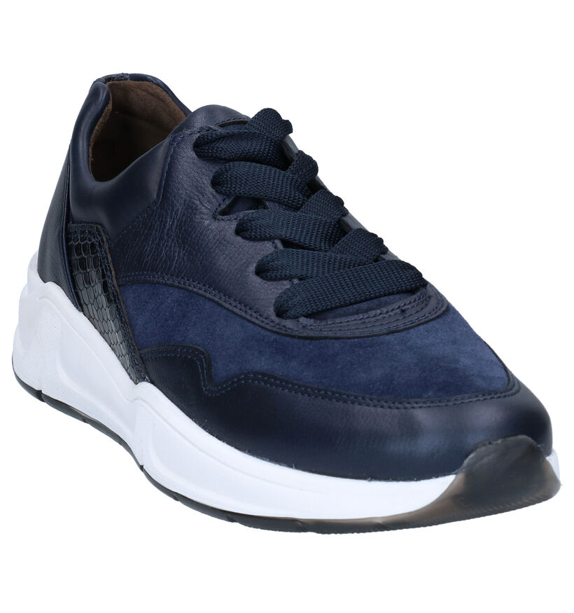 Gabor OptiFit Blauwe Sneakers in leer (282388)