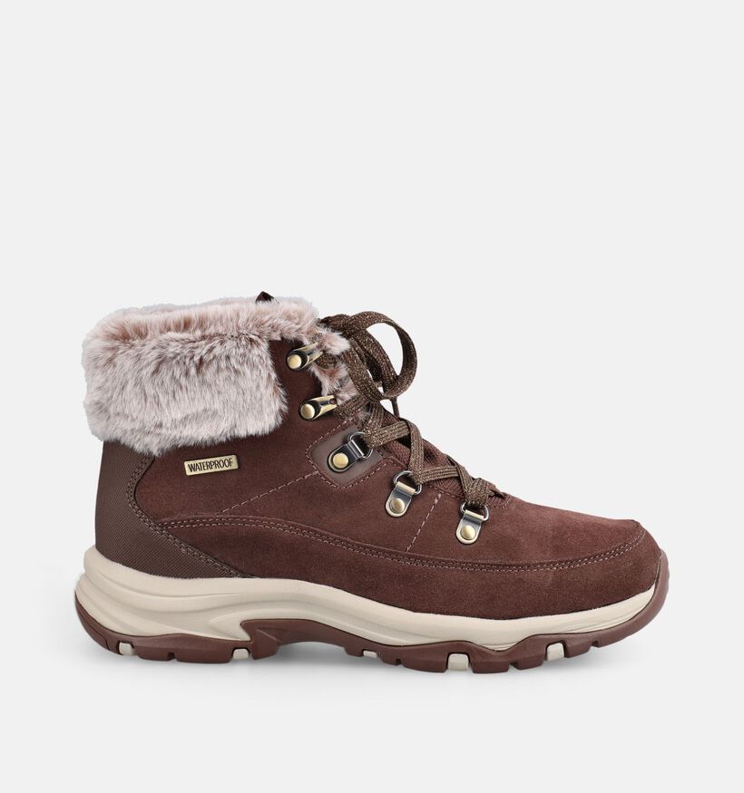Skechers Trego Snow Worries Chaussures de randonn&eacute;e en Brun fonc&eacute; pour femmes (377965) - pour semelles orthop&eacute;diques