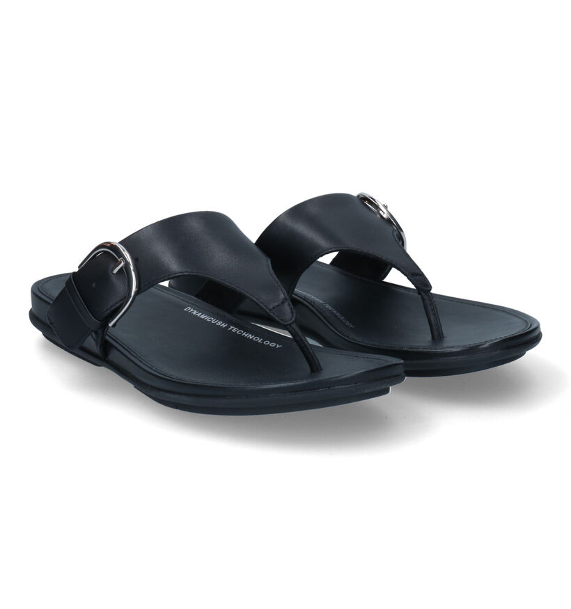 FitFlop Graccie Tongs en Noir en cuir (304869)