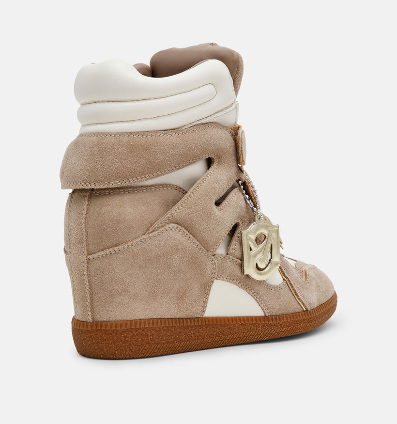 Steve Madden Mavis Donkerbeige Hoge Sneakers met Sleehak voor dames (381823)