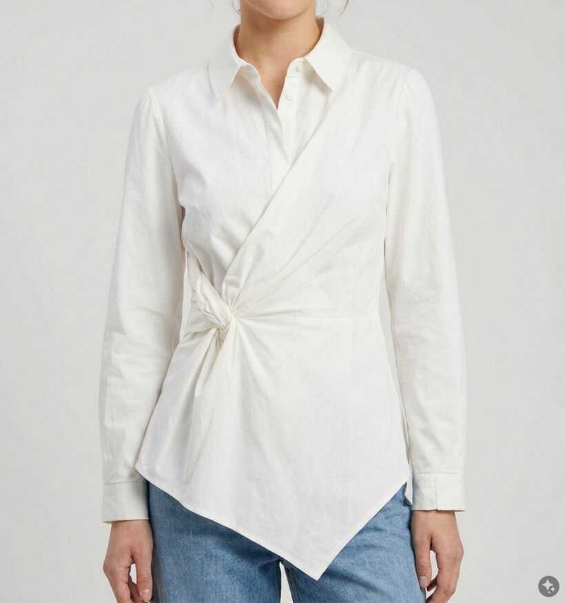 Vero Moda Ritta Knot Chemise en Blanc pour femmes (381939)