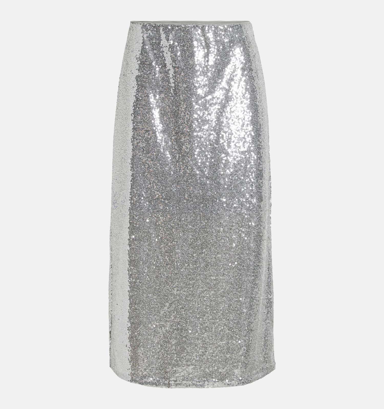 Vila Sala HW Sequins Zilveren Rok Met Pailletten Dames Rokken
