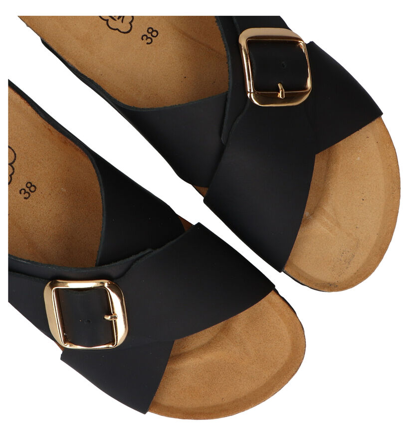 Bio Dream Nu-pieds plates en Noir en cuir (292446)