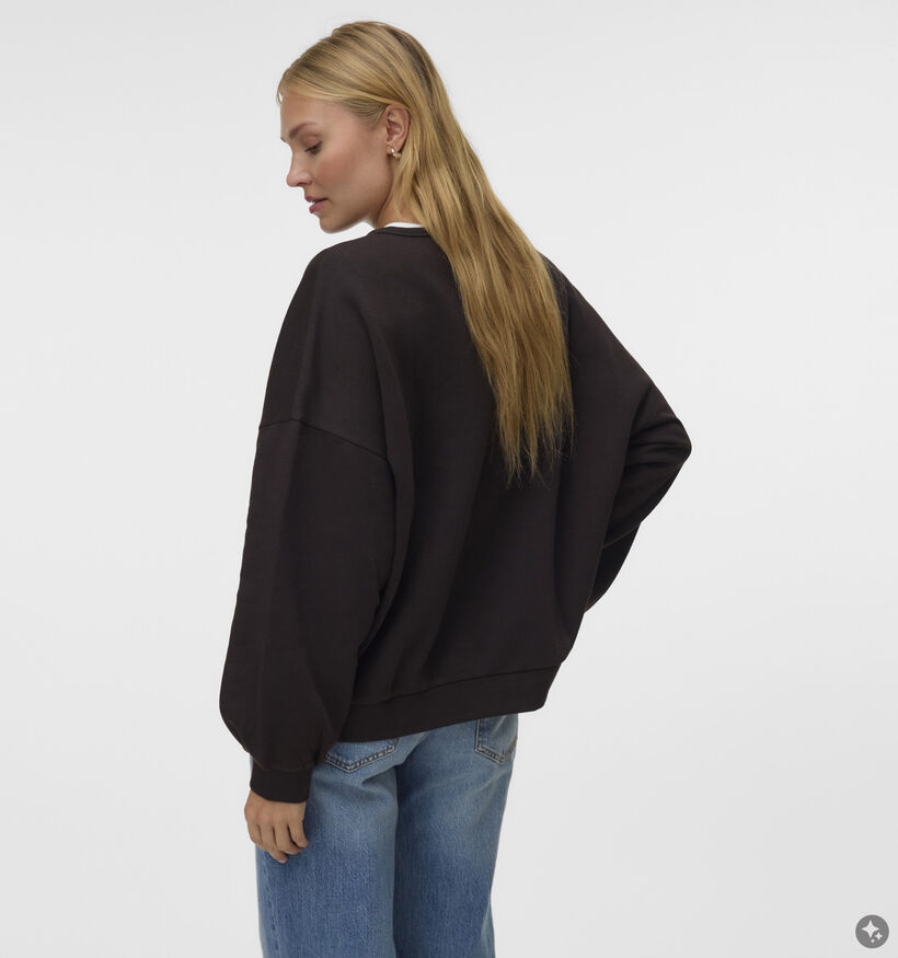 Vero Moda Teddy Sweatshirt en Brun fonc&eacute; pour femmes (381322)