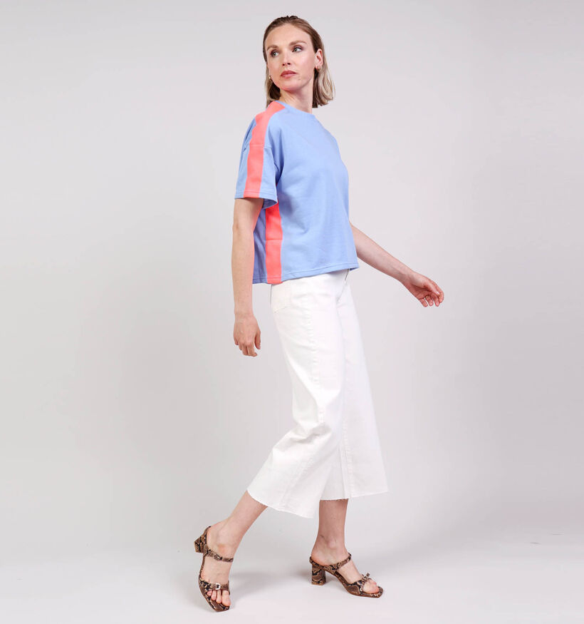 Pieces Chilli Summer Blauwe/Oranje T-shirt voor dames (367055)