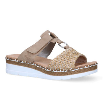 Nu-pieds compensées beige