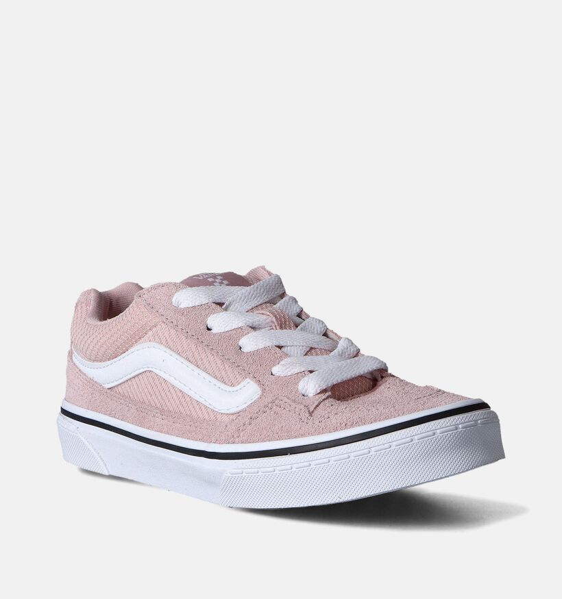 Vans Caldrone Suede Baskets pour skate en Rose pour filles (351451)