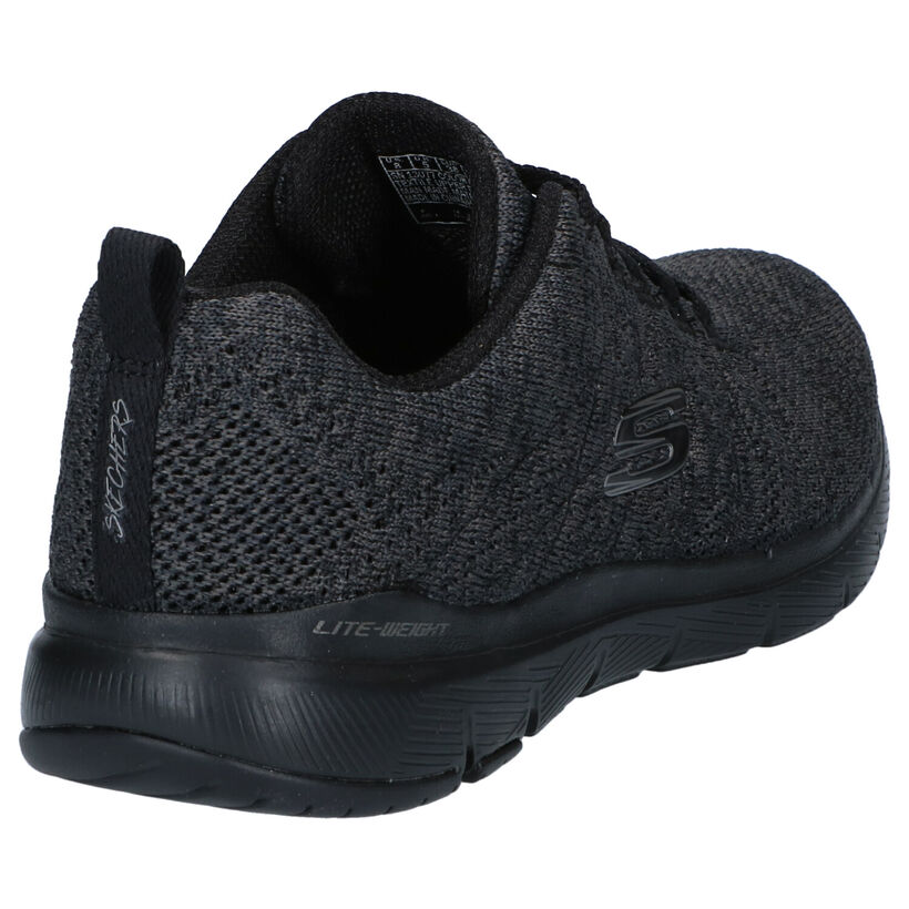 Skechers Flex Appeal Baskets en Noir en textile (293949)