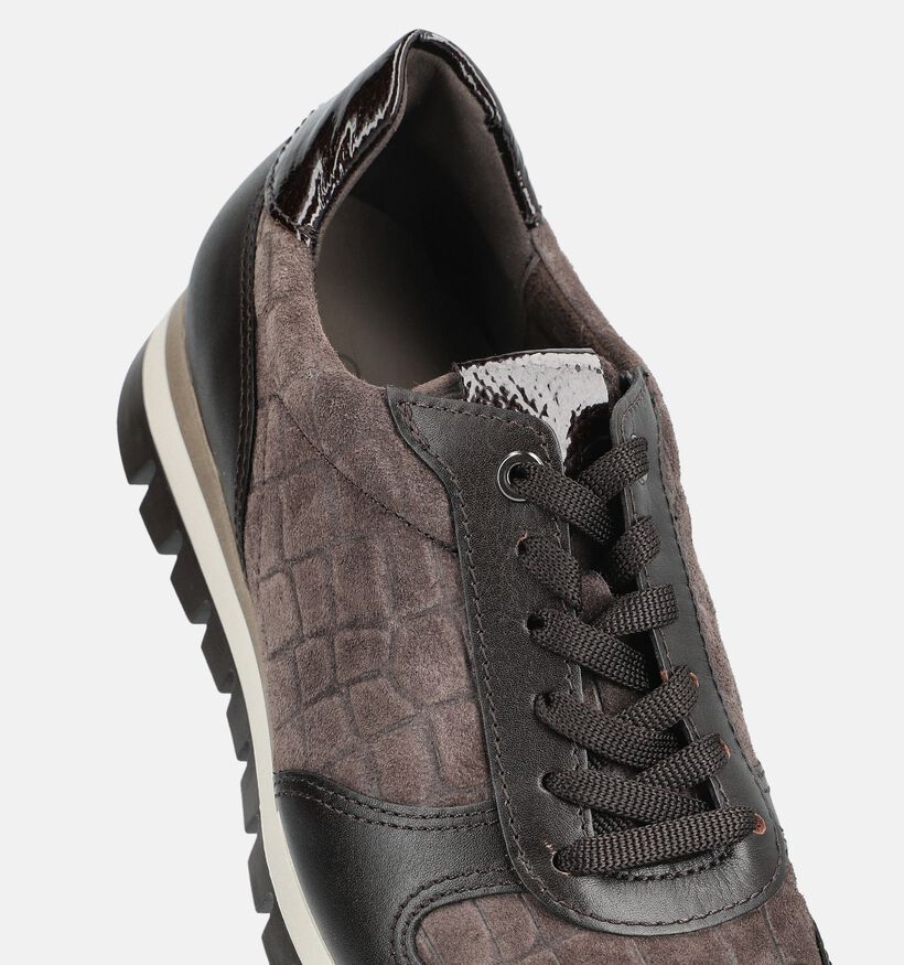 Gabor Donkerbruine Sneakers voor dames (376994) - geschikt voor steunzolen