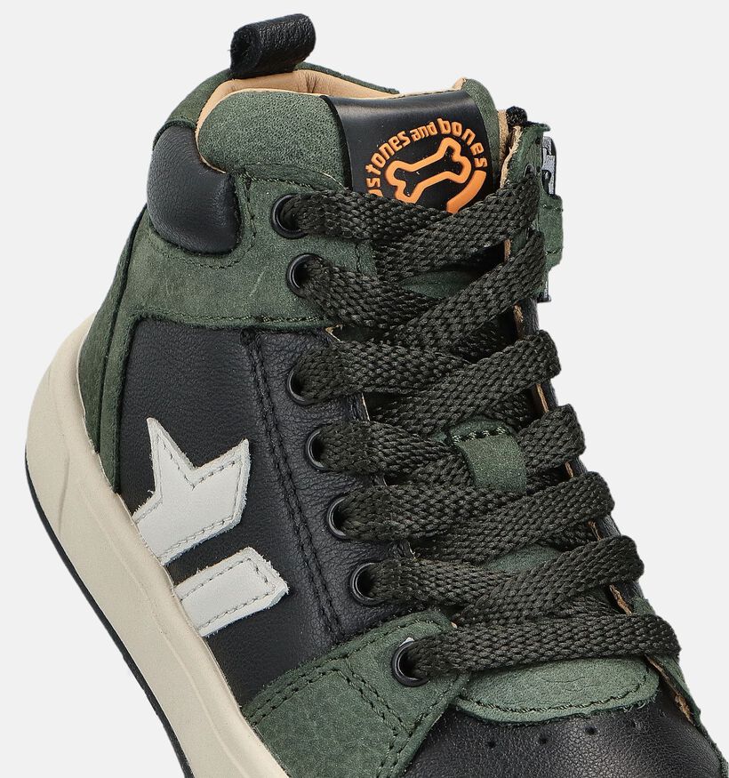 STONES and BONES Panky Groene Hoge Schoenen voor jongens (362041) - geschikt voor steunzolen