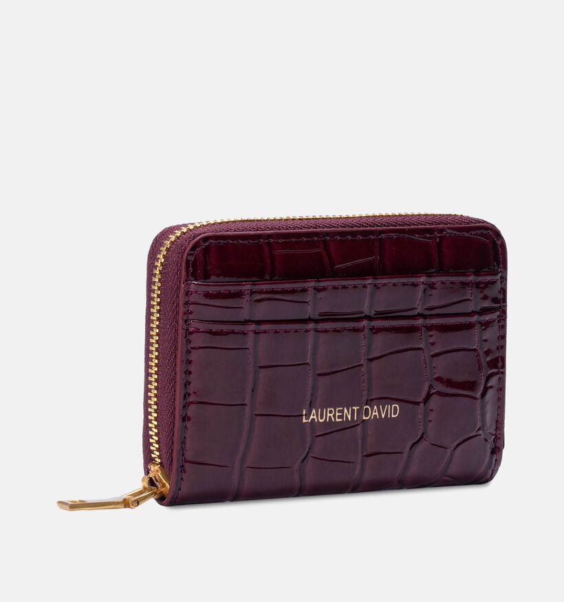 Laurent David Croco Porte-monnaie en Bordeaux pour femmes (365189)