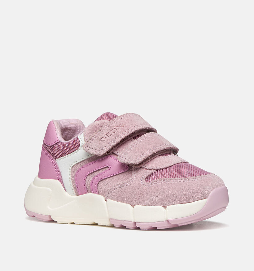 Geox Flexyper Baskets en Rose pour filles (370154) - pour semelles orthop&eacute;diques