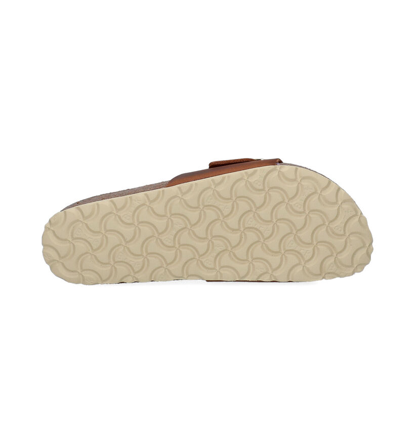 Birkenstock Madrid Big Buckle Cognac Slippers in kunstleer (322649)